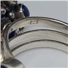 Image 5 : 3 Sterling Silver Natural Blue Kyanite Cabochon Rings - Sizes 9 & 10 - Total weight = 23 grams