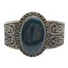 Image 1 : Sterling Silver Cuff Bracelet with Blood Agate Center Stone (43 mm wide) - Weight: 42.5  grams