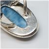 Image 3 : Sterling Silver Larimar  Gemstone Cuff Bracelet & Ring Set  (Bracelet is 46 mm wide) - Total weight:
