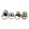 Image 2 : 4 New Sterling Silver Gemstone & Agate Rings -  Total weight: 35 grams