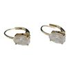 Image 1 : Gold Plated Sterling Silver White Topaz Earrings  - 5.5mm x 8.5mm Oval gemstones - Lever backs - Tot