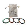 Image 2 : 4 Buddha Stone Gemstone Stretch Bracelets with Cloth Bag (6 mm - 8 mm beads)