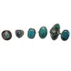 Image 1 : 6 New .925 Sterling Silver Gemstone Rings - Turquoise, Golden Hills Turquoise, Chrysocolla Malachite