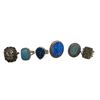 Image 1 : 6 New .925 Sterling Silver Gemstone Rings - Titanium Druzy, Pyrite, and Chalcedony.  Longest ring is