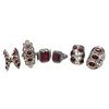 Image 1 : 6 New .925 Sterling Silver Garnet Rings -  Longest ring is 40 mm - Total Weight: 51.6 grams