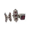 Image 2 : 6 New .925 Sterling Silver Garnet Rings -  Longest ring is 40 mm - Total Weight: 51.6 grams