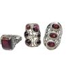 Image 3 : 6 New .925 Sterling Silver Garnet Rings -  Longest ring is 40 mm - Total Weight: 51.6 grams