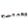 Image 4 : 6 New .925 Sterling Silver Garnet Rings -  Longest ring is 40 mm - Total Weight: 51.6 grams
