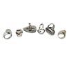 Image 4 : 6 New .925 Sterling Silver Rose Quartz Rings - Longest ring is 38 mm - Total Weight: 72.3 grams