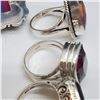 Image 5 : 6 New .925 Sterling Silver Watermelon Tourmaline  Rings - Longest ring is 37mm - Total Weight: 63.4