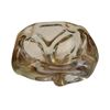 Image 1 : Vintage MCM Freeform Hand-Blown Art Glass Ashtray 1960s/70s Amber Tint 6" Across