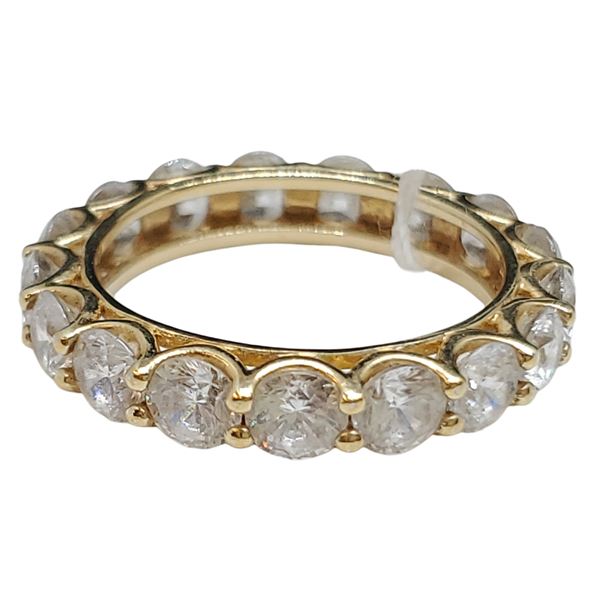 Gold Plated Sterling Silver CZ Eternity Ring   - 3.9 mm wide - Size 7 - Total weight: 3.8 grams