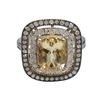Image 1 : .925 Silver Citrine and Crystal Ring - 16.7 mm wide - Size 6 - Weight 3.2 grams