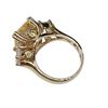 Image 2 : .925 Silver Citrine and Crystal Ring - 12.8mm wide - Size 67 - Weight: 9.6 grams