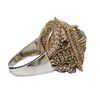 Image 2 : .925 Sterling Silver Citrine & Crystal Ring with Gold Plating - Size 10.5 Ring is 20.5 mm wide and w