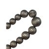 Image 2 : .925 Sterling Silver 20" Graduated Diamond Cut Bead Necklace - Largest bead is 12.5 mm - Weight: 33