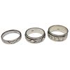 Image 1 : 3 Sterling Silver Size 10 Band Rings - Total weight: 15.4 grams