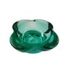 Image 1 : Mid-Century Modern Green Art Glass Ashtray Bowl 5.75-Inch Unsigned