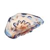 Image 1 : Czech Glass Ashtray Blue with Amber Bowl Vintage Venetian Style 1970s