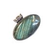Image 2 : .925 Sterling Labradorite Pendant, Cuff Bracelet- Total weight: 53.5 grams (Small fissure in the pen