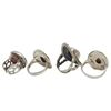 Image 2 : 4 New Sterling Silver Garnet Cabochon Rings -  Total weight: 37.6  grams
