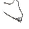 Image 2 : .925 Sterling Silver 1.5 Carat Solitaire CZ  Necklace 16" Long - Total weight: 10 grams