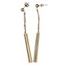 Image 1 : 10 KT Yellow Gold Chain Drop Earrings - 2.5" Long - Total weight: 2 grams