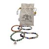 Image 2 : 4 Buddha Stone Gemstone Stretch Bracelets with Cloth Bag (6 mm - 8 mm beads)