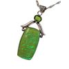 Image 3 : Sterling Silver Opal Triplet & Peridot Pendant on .925 Italy Chain (18") - Pendant is 1.5" x 3" - To