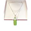 Image 4 : Sterling Silver Opal Triplet & Peridot Pendant on .925 Italy Chain (18") - Pendant is 1.5" x 3" - To