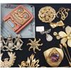 Image 3 : 35 Brooches & Stick Pins - Majority are Vintage - Variety of Materials (Display tray not included)
