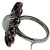 Image 2 : New Moonstone & Garnet Flower Ring Set in .925 Sterling Silver - Size 10 ring is 28mm diameter  - To