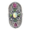 Image 1 : New Garnet Opal & Peridot Ring Set in .925 Sterling Silver - Size 10 ring is: 38mm long - Total weig