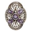 Image 1 : New Amethyst Ring Set in .925 Sterling Silver - Size 10 ring  is 27mm long - Total weight including