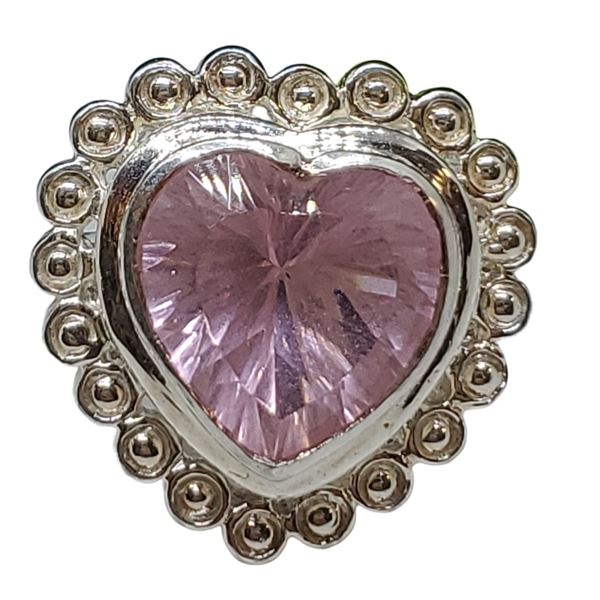 New Rose Quartz Heart  Ring Set in .925 Sterling Silver - Size 8 ring is 26mm long  - Total weight i