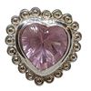 Image 1 : New Rose Quartz Heart  Ring Set in .925 Sterling Silver - Size 8 ring is 26mm long  - Total weight i