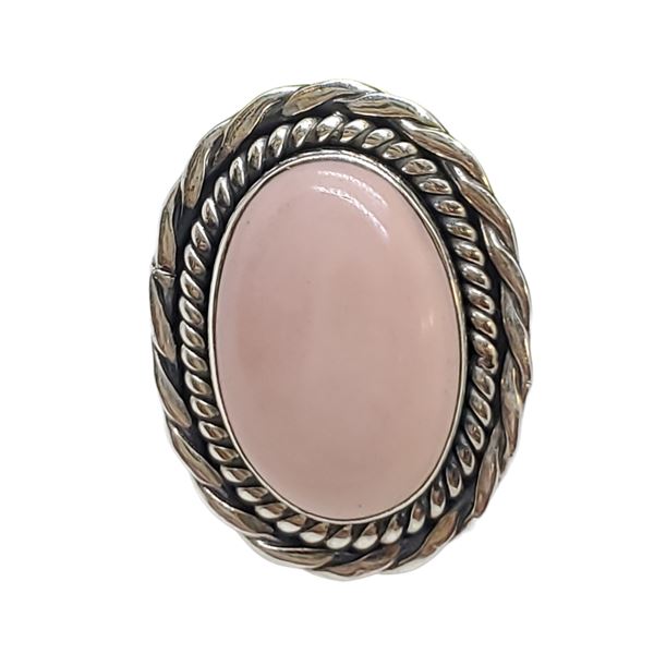 New  Pink Andean Opal Ring Set in .925 Sterling Silver - Size 8.5 ring is 29mm long  - Total weight 