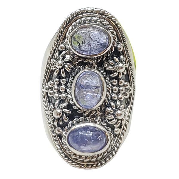 New Amethyst Cabochon Ring Set in .925 Sterling  Silver - Size 9 ring face is 23 mm long - Total wei