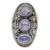 Image 1 : New Amethyst Cabochon Ring Set in .925 Sterling  Silver - Size 9 ring face is 23 mm long - Total wei