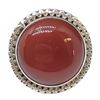 Image 1 : New Carnelian Cabochon Ring Set in .925 Sterling Silver - Size 9 ring is 23mm diameter  - Total weig