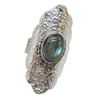 Image 1 : New Labradorite Cabochon Ring Set in .925 Sterling Silver - Size 11 ring is 45mm long  - Total weigh