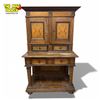 Image 1 : Antique Walnut Renaissance Revival China Cabinet on Stand C.1860 Two-Piece 43x27.5x70"