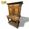 Image 3 : Antique Walnut Renaissance Revival China Cabinet on Stand C.1860 Two-Piece 43x27.5x70"