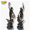 Image 2 : Pair of Bronze Statues 'Le Commerce' and 'Industrie' 13-Inch 19th Century