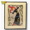 Image 1 : Toulouse-Lautrec Framed Scarf with "Jane Avril" Print -  14" x 17" framed