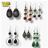 Image 1 : 6 New Pairs of Sterling Silver Gemstone & Agate Earrings - All for pierced ears
