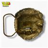 Image 3 : 1997 GAP Garage Brass Plated Pewter 3" Lion Belt Buckle with Movable Jaw - 4480