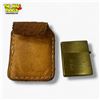 Image 1 : Vintage Supreme Mini Brass Lighter in Leather Pouch - 1" Lighter