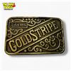 Image 1 : Adams Gold Stripe Brass Belt Buckle - 2.5" x 3"
