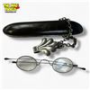 Image 2 : Antique Wire Framed Spectacles with Matching Leather Chatelaine Case